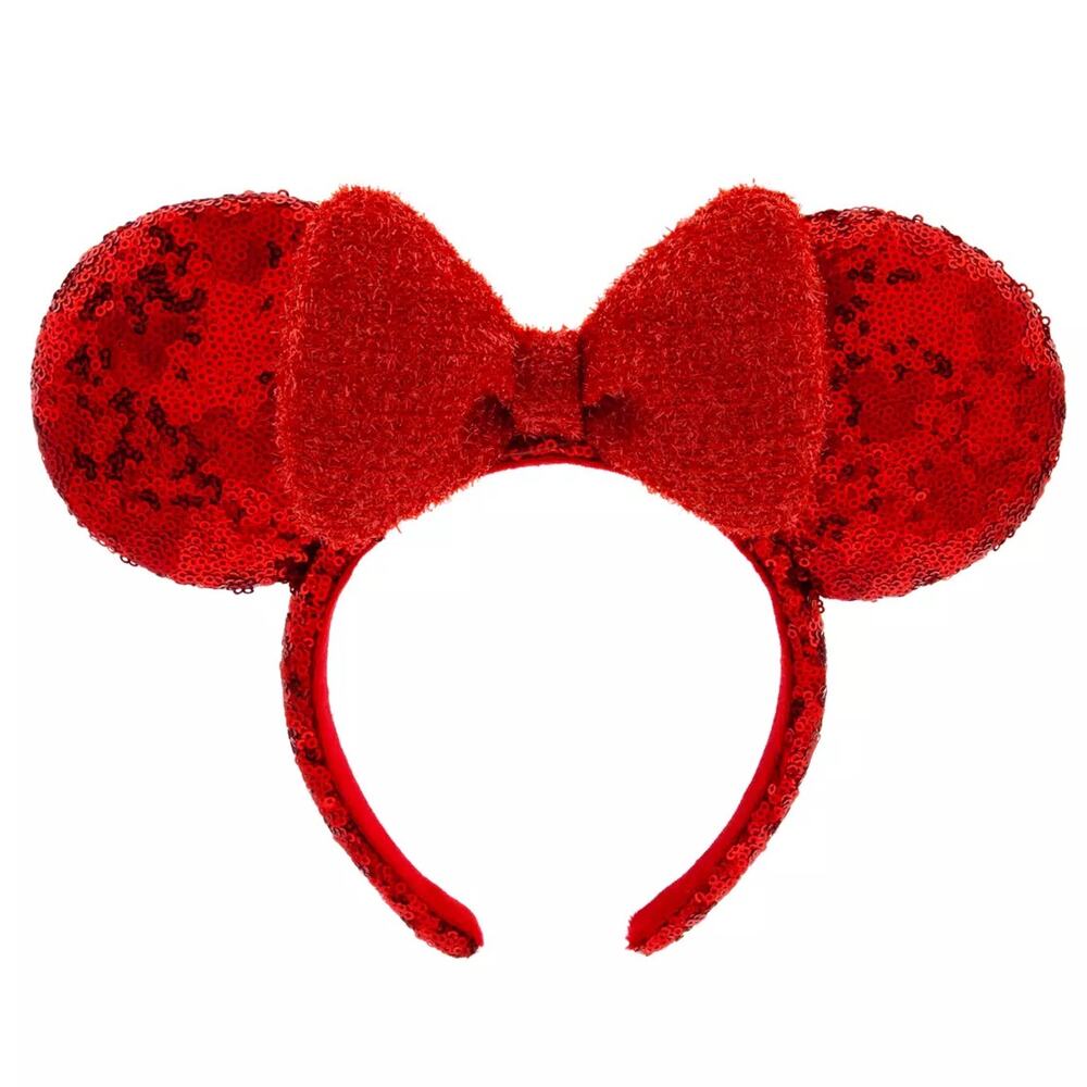 Minnie Mouse Sequined Ear Headband for Adults – Red NWT